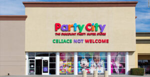party city ad about gluten