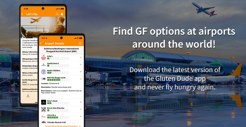 find gluten free food at airports